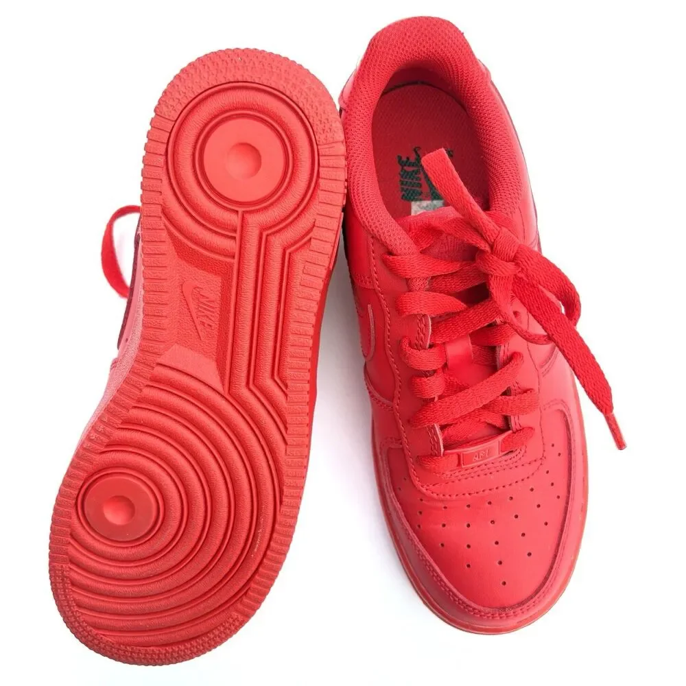 Nike Air Force 1 Youth Size 5Y Triple Red Low Top Sneakers Casual Shoes